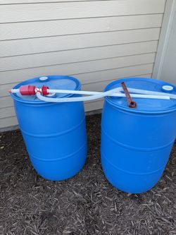 Barrels For Water Storage 55 Gallon (2) Designed For Drinking Water.