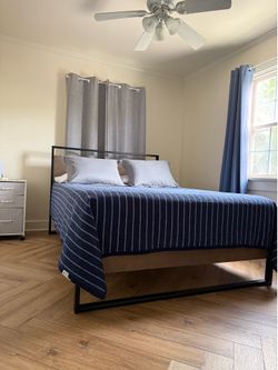 Platform Bed Frame - ZINUS Suzanne 44 Inch Bamboo and Metal, Solid Steel Construction, No Box Spring