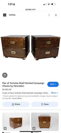 henredon Mid Century Modern Campaign Style Night Stands 