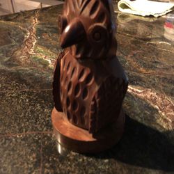 Owl carved wood