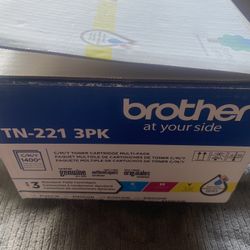 Genuine Brother TN-221 3pk Toner Cartridge 221 Cyan Magenta Yellow - New