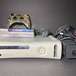 Microsoft Xbox 360 Console 20GB White With controller/3 Games/ Wi-Fi Adapter