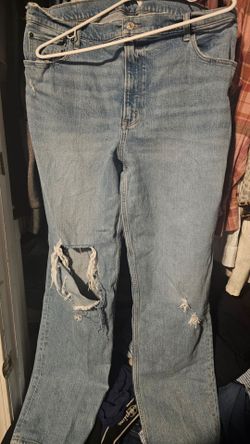 Light Wash Distressed Flare Jeans