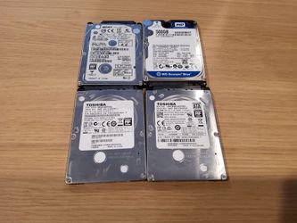 Four 500GB 2.5" HDDs