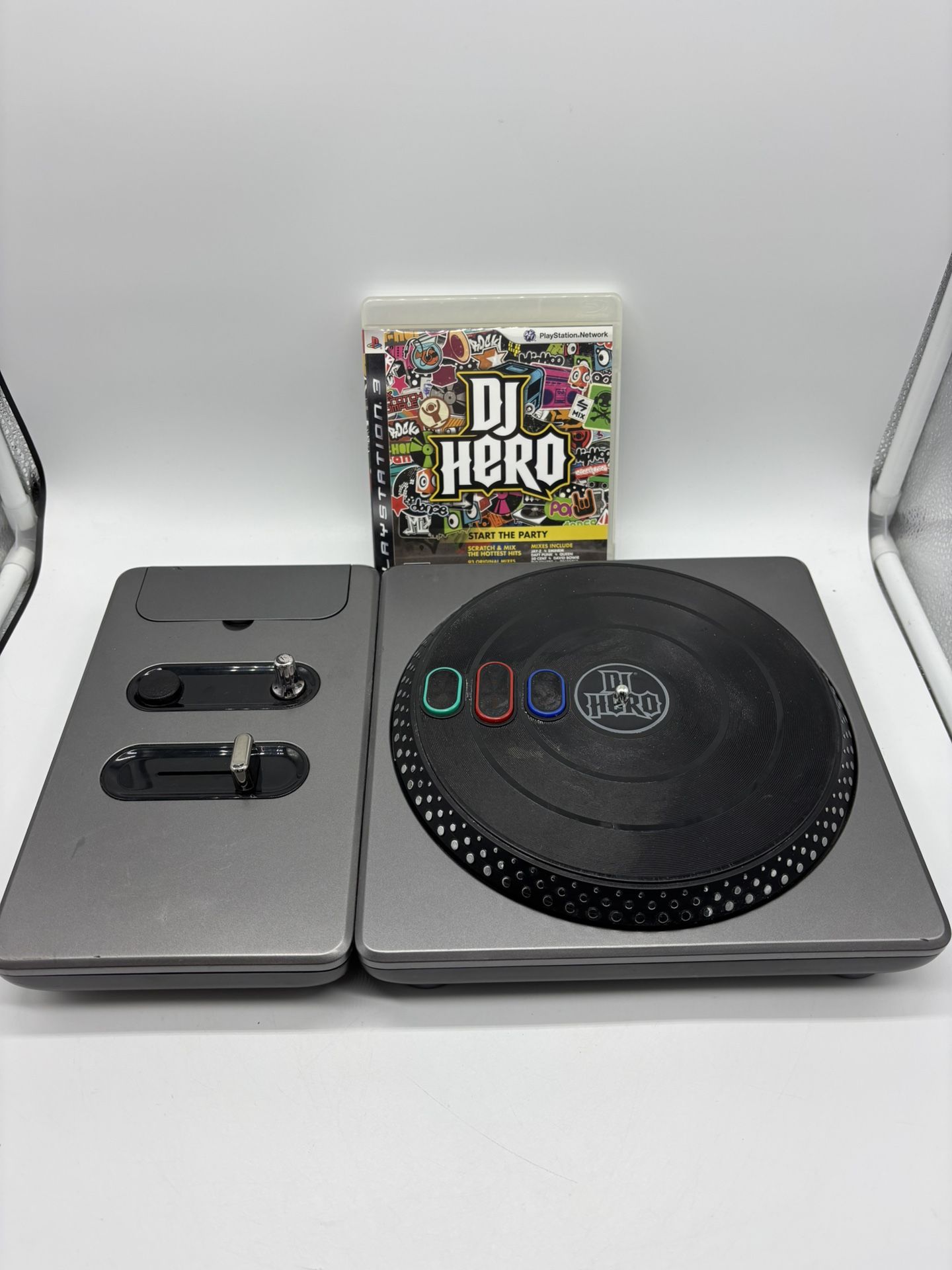 DJ Hero (Sony PlayStation 3, 2009) PS3 Bundle w/ Game Turntable (No Dongle)