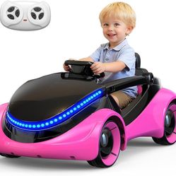 Ride On Car Truck, Ride on Toys for Kids with Parent Remote Control, Toddler Electric Car with Bluetooth, Music, LED Lights, Safety Belt, Power Wheels