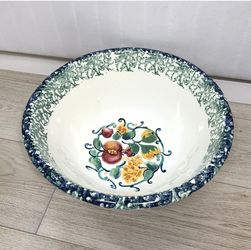 Vintage Pasta Salad Bowls Ceramica Due Torri Italy Sponge Wear Extra large 15”