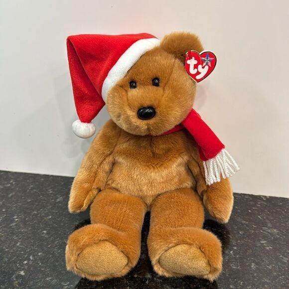 TY Teddy the Santa Bear Christmas Bear Plush Beanie Babies Buddies Buddy