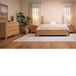 Modern Wood Dresser & 2 End Tables New!