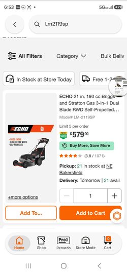 ECHO lawn mover Gas