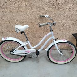 20" Phat Cycles Sachi Girls White  Beach Cruiser 