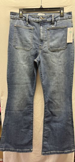 Womens Jeans Studio Blue Mikayla High Rise Flare Patch Pocket Flare 14 NWT