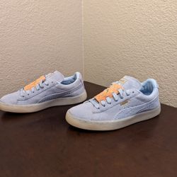Puma Classic Suede Lace Up Sneakers Light Blue 365721 Youth Size 4C