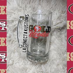 Brand New custom San Francisco 49ers golden blooded Beer Mug!!