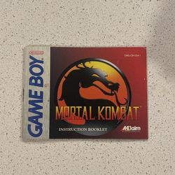 Game Boy Mortal Kombat Instruction Booklet