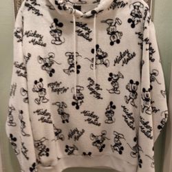 WOMEN'S SIZE XL MICKEY MOUSE HOODED FLEECE 