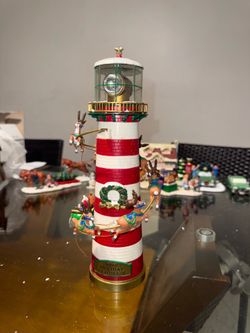 Department 56 Holiday Lighthouse Christmas Decoration with Flying Reindeer