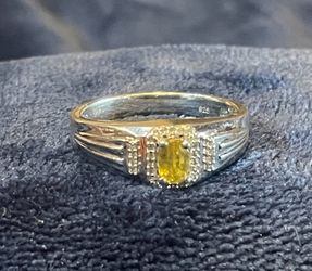 925 Citrine Sterling Silver Men’s Ring
