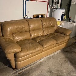 Genuine Super Soft Leather Couch  And Loveseat For Sale 