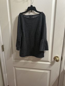 Talbots Black & White Polka Dot Blouse
