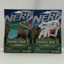2 Nerf MicroShots Minecraft. 1 Ghast & 1 GUARDIAN Mini Blaster Dart Gun Set
