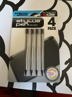 Retractable Stylus 4 Pack Pen Set Aluminum/Black (KMD) For 3Ds