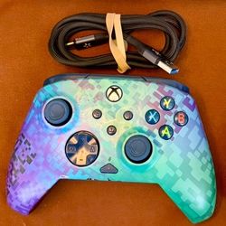 PDP Rematch Advanced Wired Controller for Xbox & Windows PC - Glitch Green. Very good condition.
