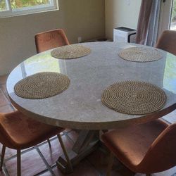 Marble Dining Table Plus 4 Chairs 