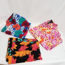 3 Pcs Lolaroe Skirt Legging Ralph Lauren Blouse 3XL TC2 Flowers Multicolor