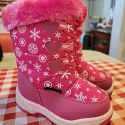 Adora Baby Fuchsia Snowflakes Faux Fur Snow Boot