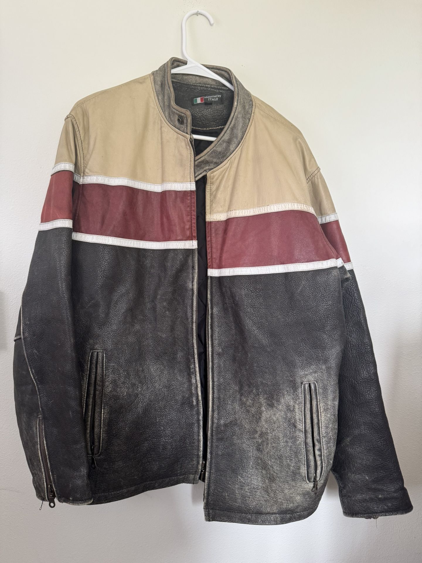 Vintage Italian leather jacket size large 