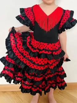 BRAND NEW Spanish flamenco dancer TIERED Dress Size 4 or 8