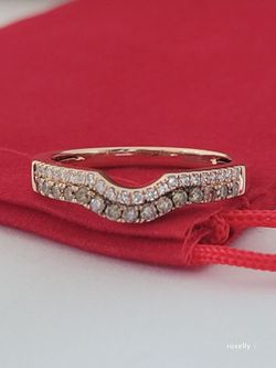 Effy 0.30ctw Natural Cocoa & White Diamond 14K Rose Gold Ring Size 7 Appraised $2,799