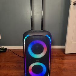 Large Rolling Bluetooth Party Speaker w/ Lights & Karaoke – $100
