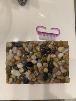 Soap Dish for Bar Soap comes with a little brush to clean the soap off and free M&m Green Halloween plush toy 9 inches in height, free shower caddy