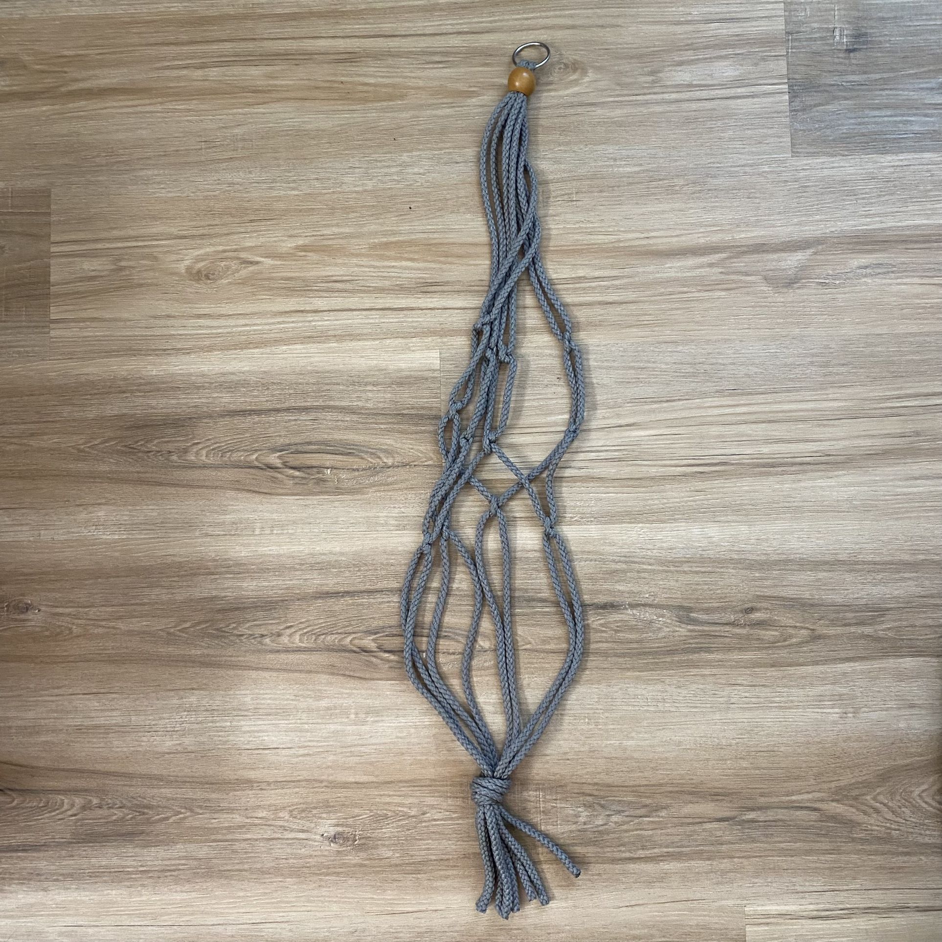 Gray Rope Macrame Plant Hanger