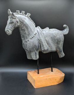 Chinese Tang Dynasty-Style Tomb Pottery Horse (Vintage Replica)