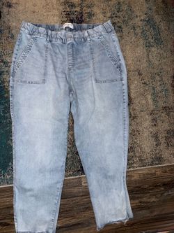 Lane Bryant Light Blue Boyfriend Jeans with Elastic Waist