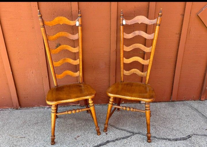 2 Vintage Tall Ladder Chairs