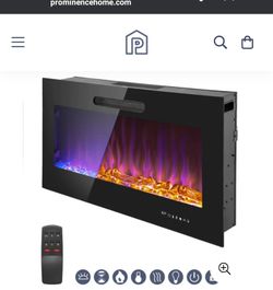 Like New In Wall Mount Electric Fireplace 