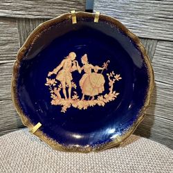 Small Rare Vintage Porcelain Limoges Bowl with Gold Trim