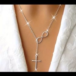 Women’s Minimalist Lucky 8- Character Cross Short Necklace Jewelry