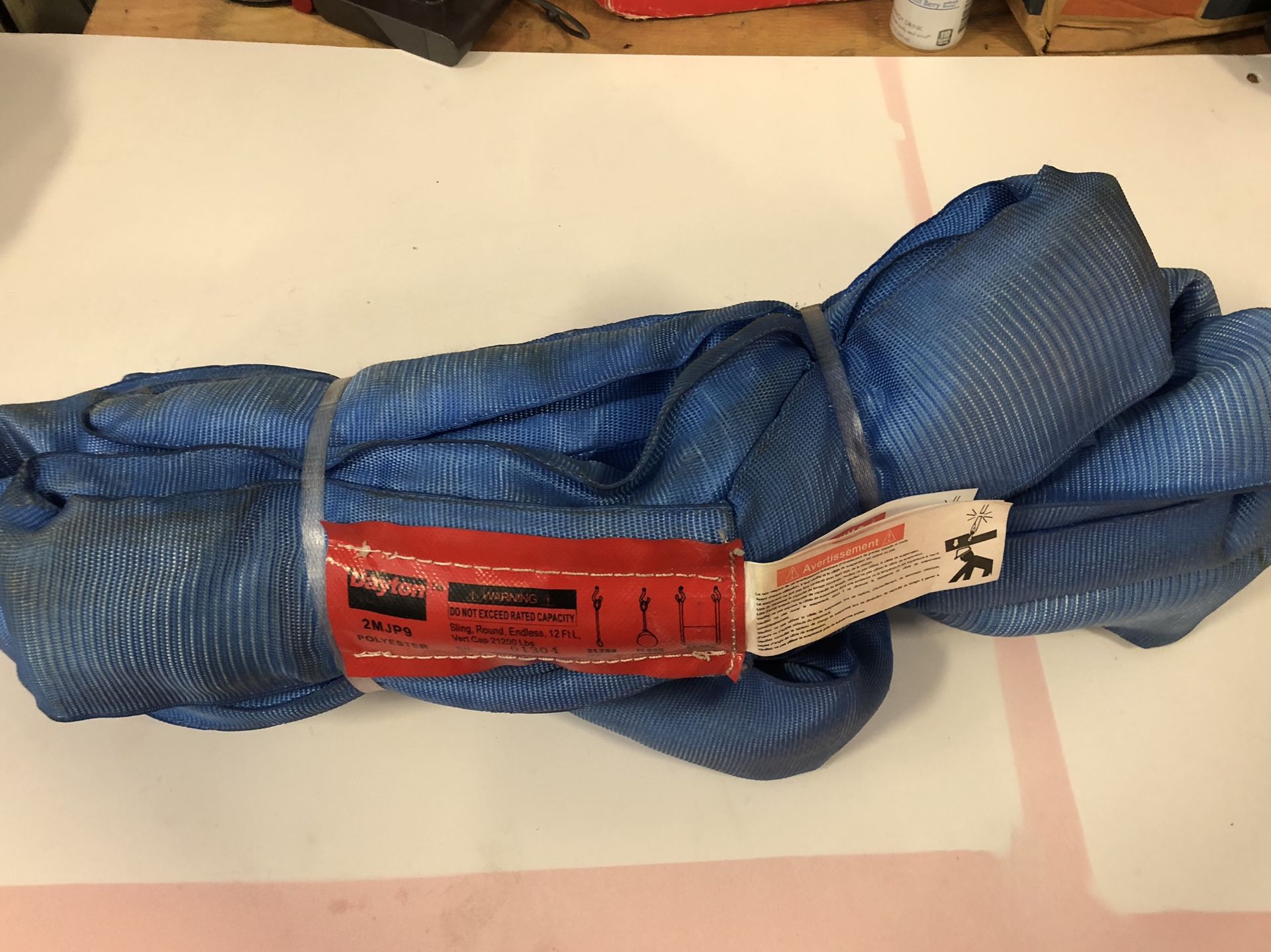 Dayton 12 Foot Polyester Tow Strap 21200 lb Capacity Model 2MJP9