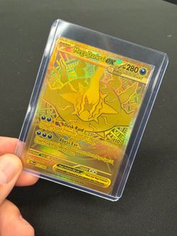 Pitch Black Pokemon trading card. Gold Mega Darkrai EX