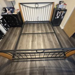 Queen Bed Frame & Mattress And Box Spring 