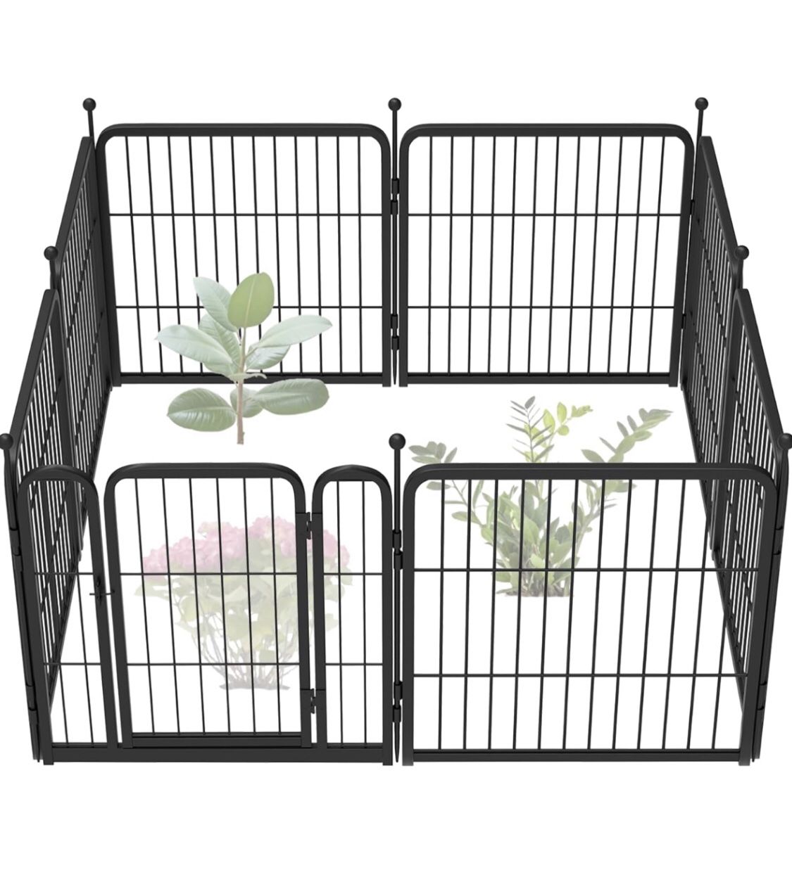 Garden Fence, Decorative Outdoor Dog Fence for Yard, Heavy Duty Metal