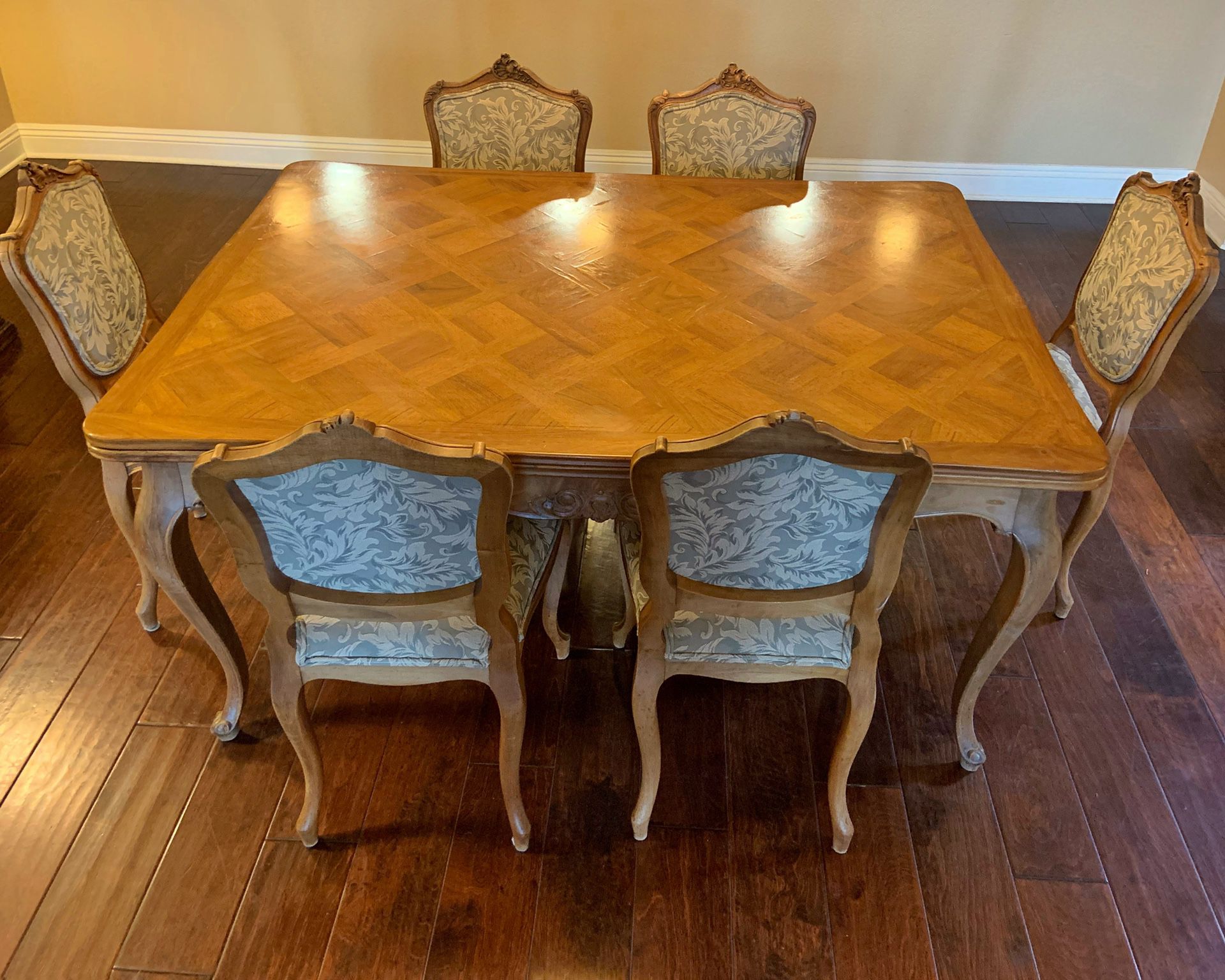 Louis XIV antique table and 6 chairs