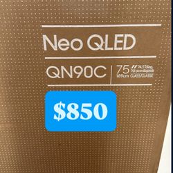 SAMSUNG 75-Inch Class Neo QLED 4K QN90C Series Quantum HDR+, Dolby Atmos, Object Tracking Sound+, Anti-Glare, Gaming Hub, Q-Symphony, Smart TV with Al