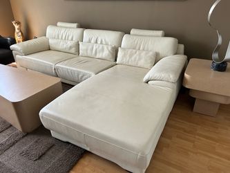 Living room leather couch