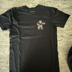 Baseballism Black Punch Out Short Sleeve Crewneck Shirt Mens Small